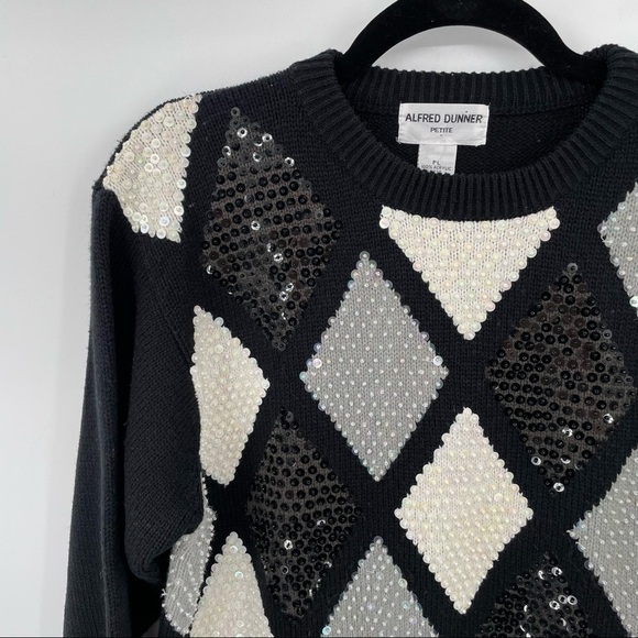 Alfred Dunner Vintage Diamond Sequin Sweater - Picture 3 of 12